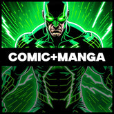 Banner for the Boondock Traders & Co. Streetwear, clothing and apparel brands line of clothing that is inspired by art in the style for western comics and asian manga. Featuing a masked super hero with green energy around him.